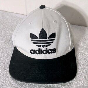5/$25 Adidas White Black Trefoil Spell Out Logo Snap Back Hat